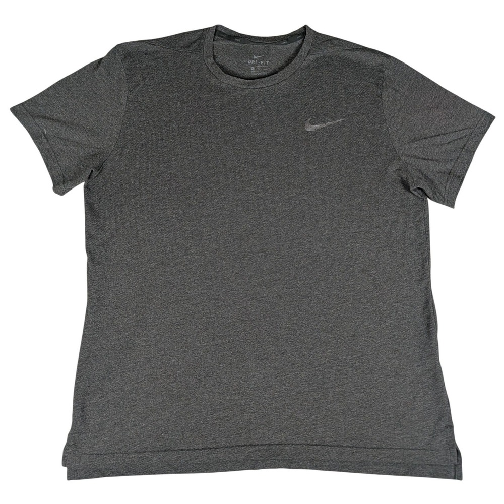Nike Dri-FIT Training Shirt Mens XL Charcoal Gray Short Sleeve Swoosh Excellent